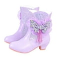 thumbnail image 2 of CAICJ98 Girls Winter Low Heel Warm Ankle Boots Glitter Sequin Crystal Rhinestone Princess Booties with Side Zipper (Little Kid/Big Kid),2.5, 2 of 7