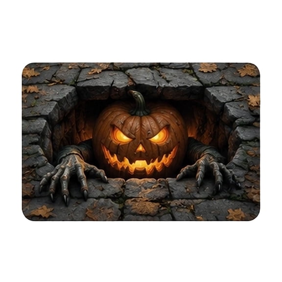 LLDYYDS Halloween 3D Illusion Doormat, Scary JackâOâLantern Claw Print Floor Mat, Nonâ Halloween Decorative Rug for Indoor Entrance Home Floor Decoration One Size