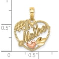 thumbnail image 3 of 14K Two-Tone Heart With #1 Mother Charm (19 X 17) Made In United States k9211, 3 of 5