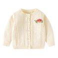 thumbnail image 2 of Spazoro Toddler Girls Sweaters, Button Down Cotton Long Sleeve Cute Print Fall Winter Cardigan for Child Girls Beige Size 12 Months, 2 of 3