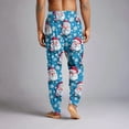 thumbnail image 5 of WTOBBY Men's Drawstring Pocket Cuffed Casual Pants, Christmas Print, Home Sleep Pants for Festive Lounge and Comfortable Wear, Soft and Cozy,Sky Blue M, 5 of 7