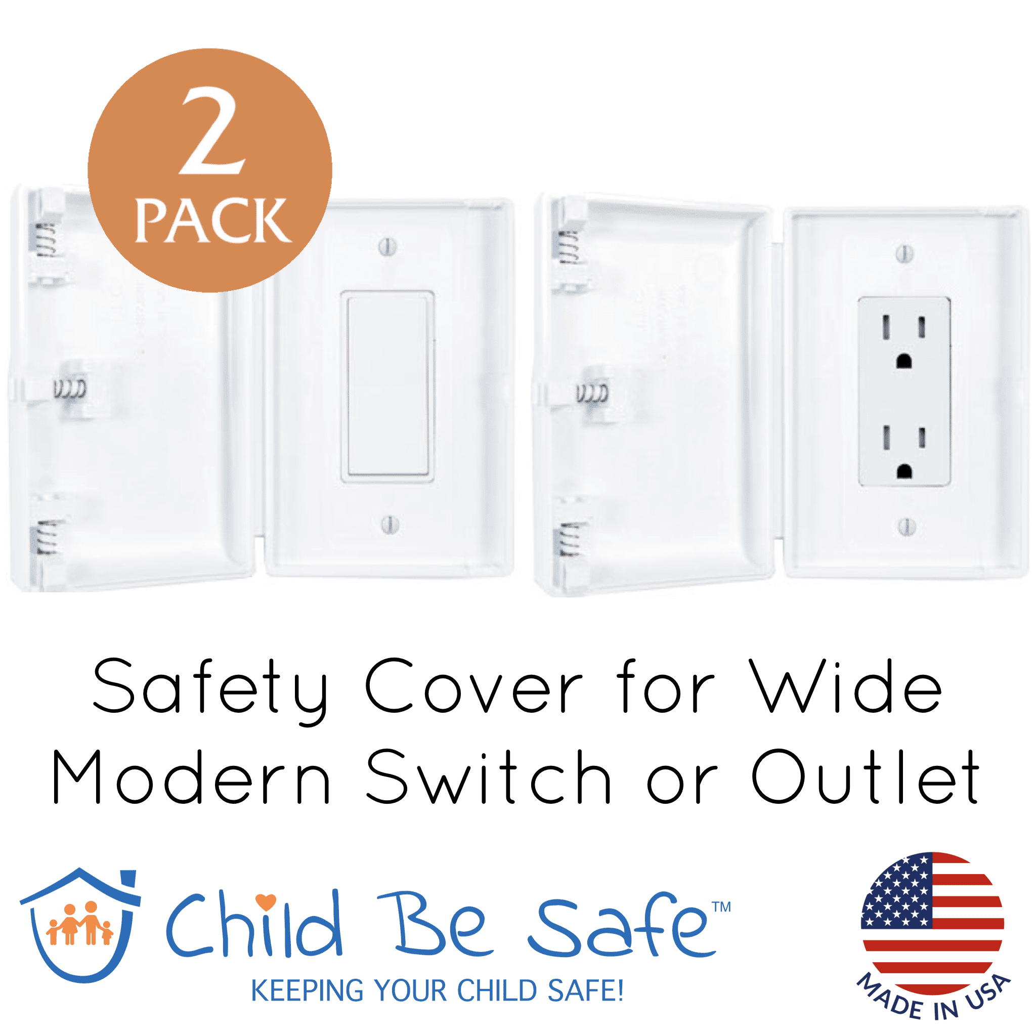 Child Be Safe Baby and Child Safety Resistant Modern Light Switch Cover ...