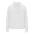 thumbnail image 3 of GigrtiJin Women Oversized Sweatshirt Long Sleeve Collar Button Pullover Tops Solid Color Casual Sweatshirts with Pocket, 3 of 4