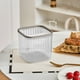 thumbnail image 4 of Mini Desktop Trash Can | Press-Lid Desk Organizer Garbage Basket | Plastic Compact Sundry Storage Bin | Flip Top Lid, Divided Sections, Tidy Container | White or Gray | 6x6x3.2in or 6x6x5.5in | 1, 4 of 6