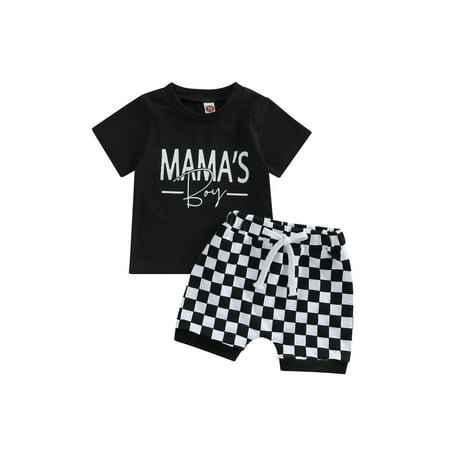 

Toddler Baby Boy Summer Clothes Mamas Little Boy Short Sleeve T Shirt Tops Infant Rolled Drawstring Shorts Set