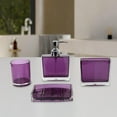 thumbnail image 3 of Fatty Farmer bathroom countertop decoration bathroom accessory set 4-piece PP purple, 3 of 5
