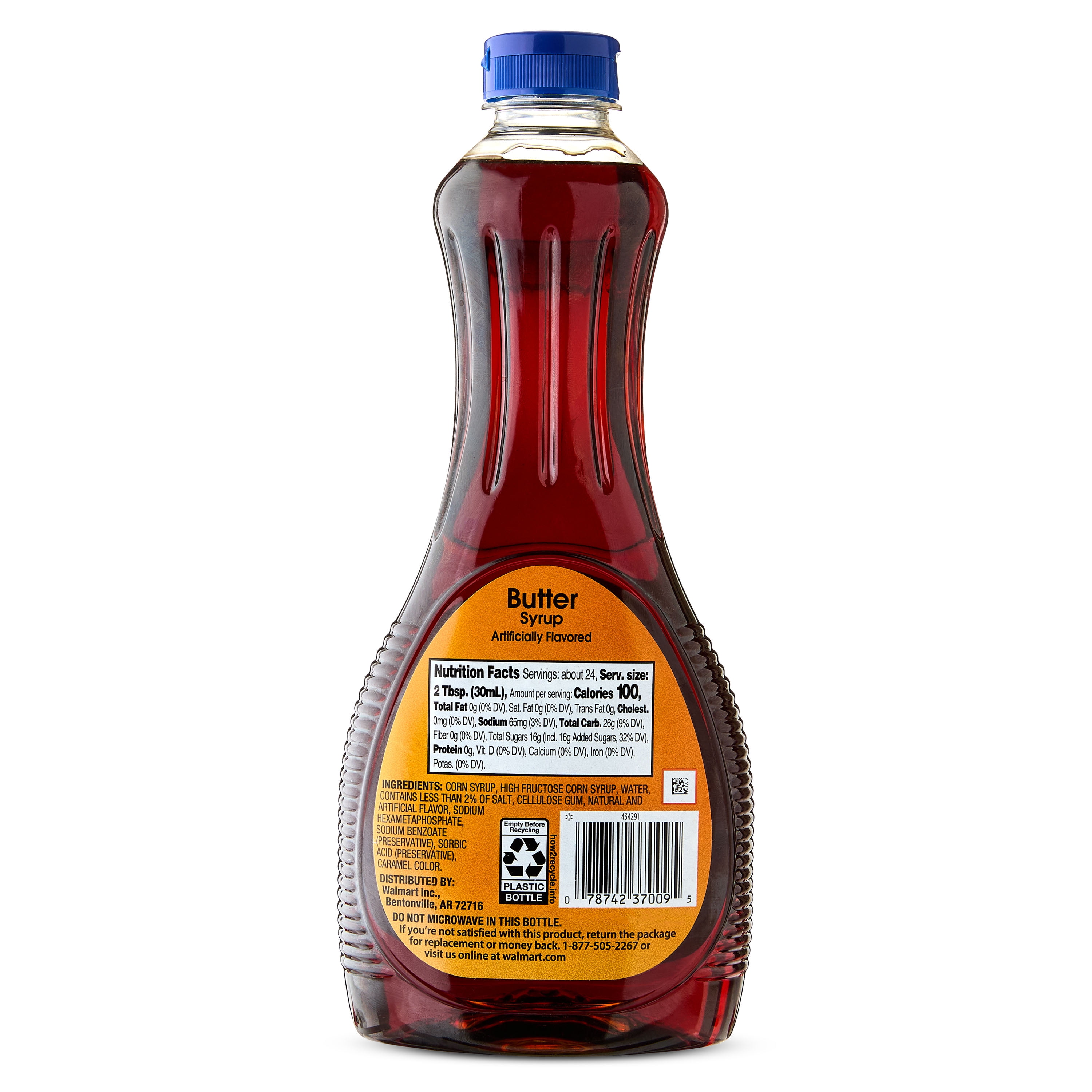 Great Value Butter Flavor Syrup, 24 fl oz