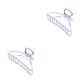thumbnail image 3 of maskred Pinces à Griffes Mode Grand Style Simple Pratique Style Simple Robuste Accessoires Exquis Barrettes pour Femmes Argent/arc 2Ensemble, 3 of 6
