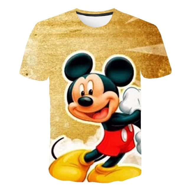 Ropa para niños Niños Mickey Mouse Camiseta de manga corta Mickey Mouse Niños Sudadera Ropa para niños Niños 3D Mickey T-shirts14T Gao Jinjia LED