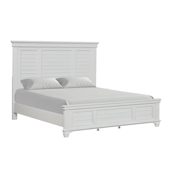 New Classic Furniture Jamestown Solid Wood California King Panel Bed in White