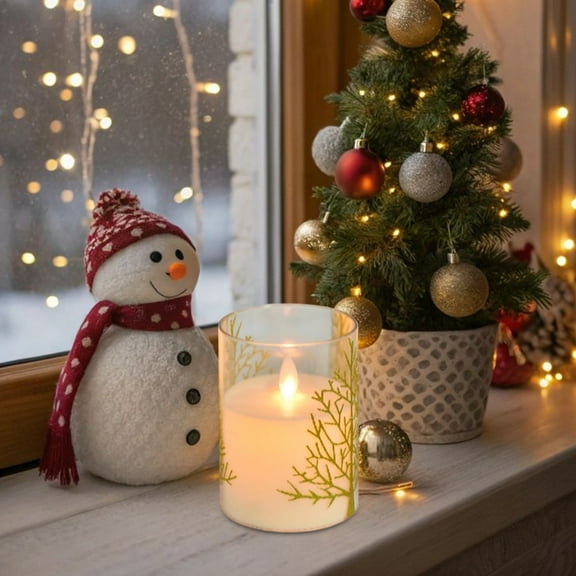 RXIRUCGD Christmas LED Electronic Candle Light with Remote Control, Flameless Battery Operated Indoor Outdoor Decoration, Warm White Safe Christmas Light for Home Party Festival Atmosphere