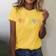 thumbnail image 5 of Fiudx Liquidación de Ofertas Flash Blusa de Manga Corta con Estampado de Moda para Mujer, Divertida Camiseta con Cuello Redondo, 5 of 6