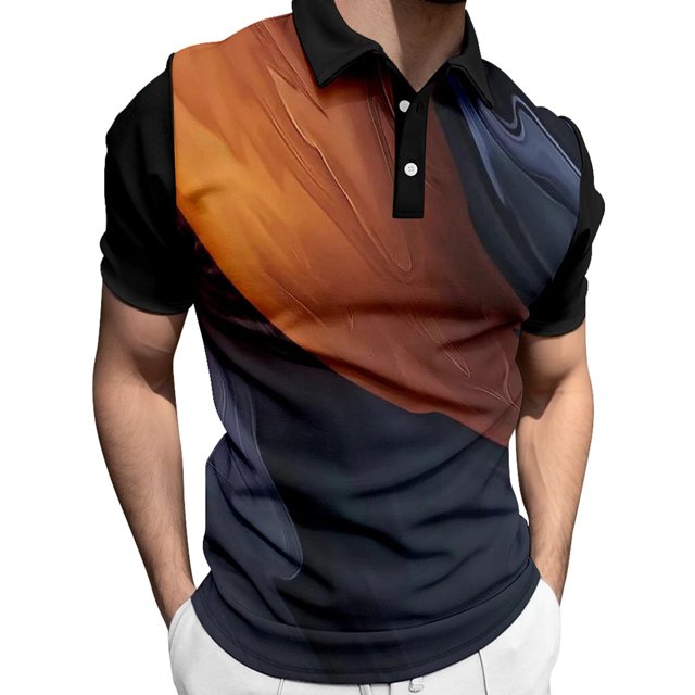 Camisas Para Hombre Camisa de hombre Performance Camisas de manga corta Camisa (Coffee, 4XL)
