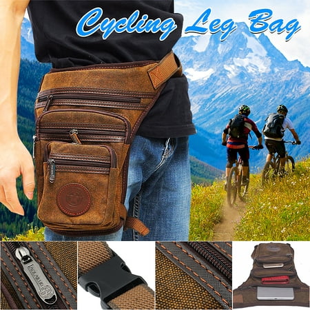 Men Multifunction Outdoor Sport Leg Bag Canvas Travel Hiking Motorcycle Riding Waist Bag Money Belt Pack Pouch with Multi-Pockets Christmas Gift