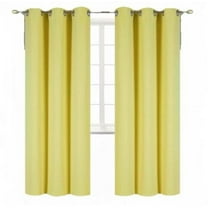 YELLOW 2-Piece Outdoor Thermal Blackout Grommet Patio Curtain Panels Set, Two (2) Panels 35" x 63" Each (K68)
