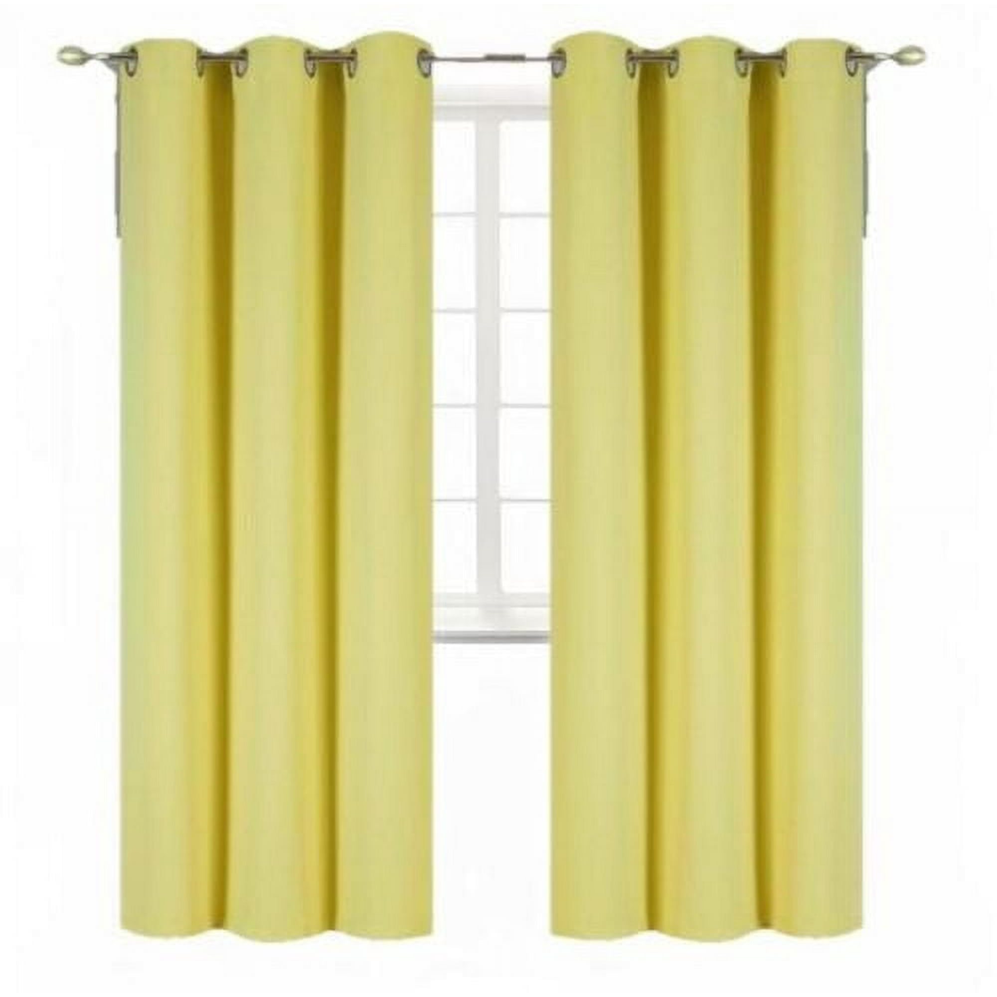 YELLOW 2-Piece Outdoor Thermal Blackout Grommet Patio Curtain Panels Set Two (2) Panels 35 x 63 Each (K68)