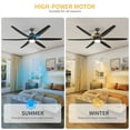 thumbnail image 5 of Dextrus Modern 66" 6-Blade Ceiling Fan with LED Light, 6-Speed Reversible Outdoor Ceiling Fan for Patio, Quiet DC Motor, App & Remote Control (Black), 5 of 6