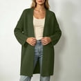 thumbnail image 2 of Otvok Ladies Casual Knit Sweater Coat, Textured Rib Knit Open Front Drop Shoulder Long Sleeve Mid Length Cardigan, 2 of 7