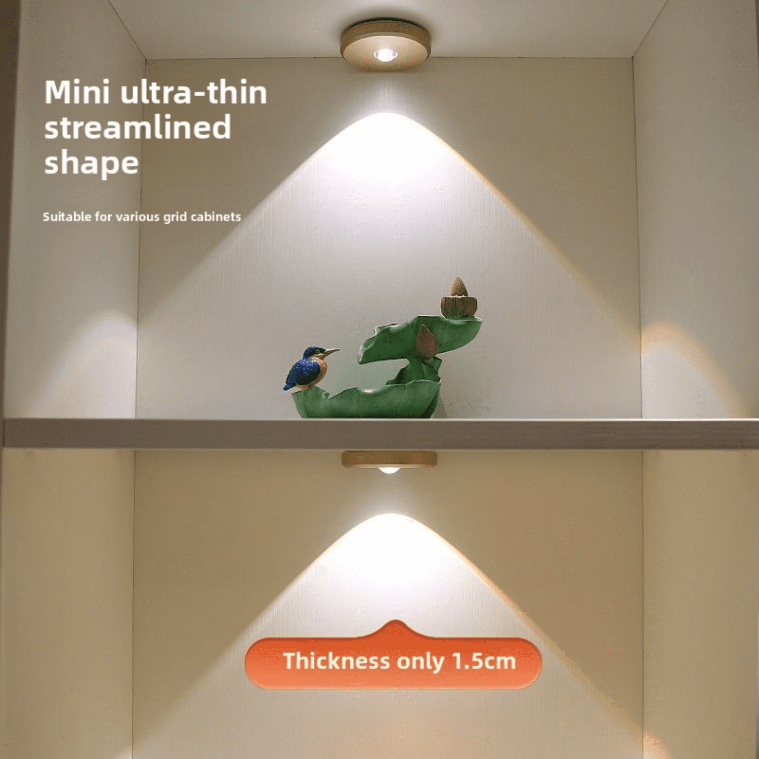 Wireless LED under cabinet lights, rechargeable remote control spotlight for display/closet lighting