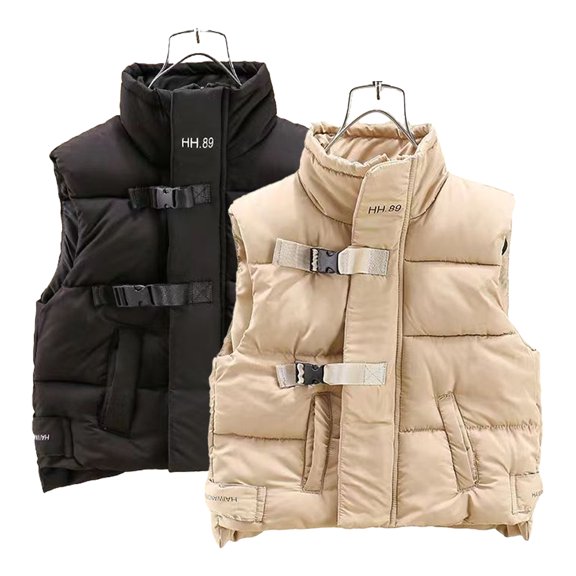 Godderr Baby Boys Girls Puffer Vest for Toddler Winter Vest Outerwear Kids Sleeveless Vest Jacket Solid Colour Warm Cotton Jacket for 1-9Y