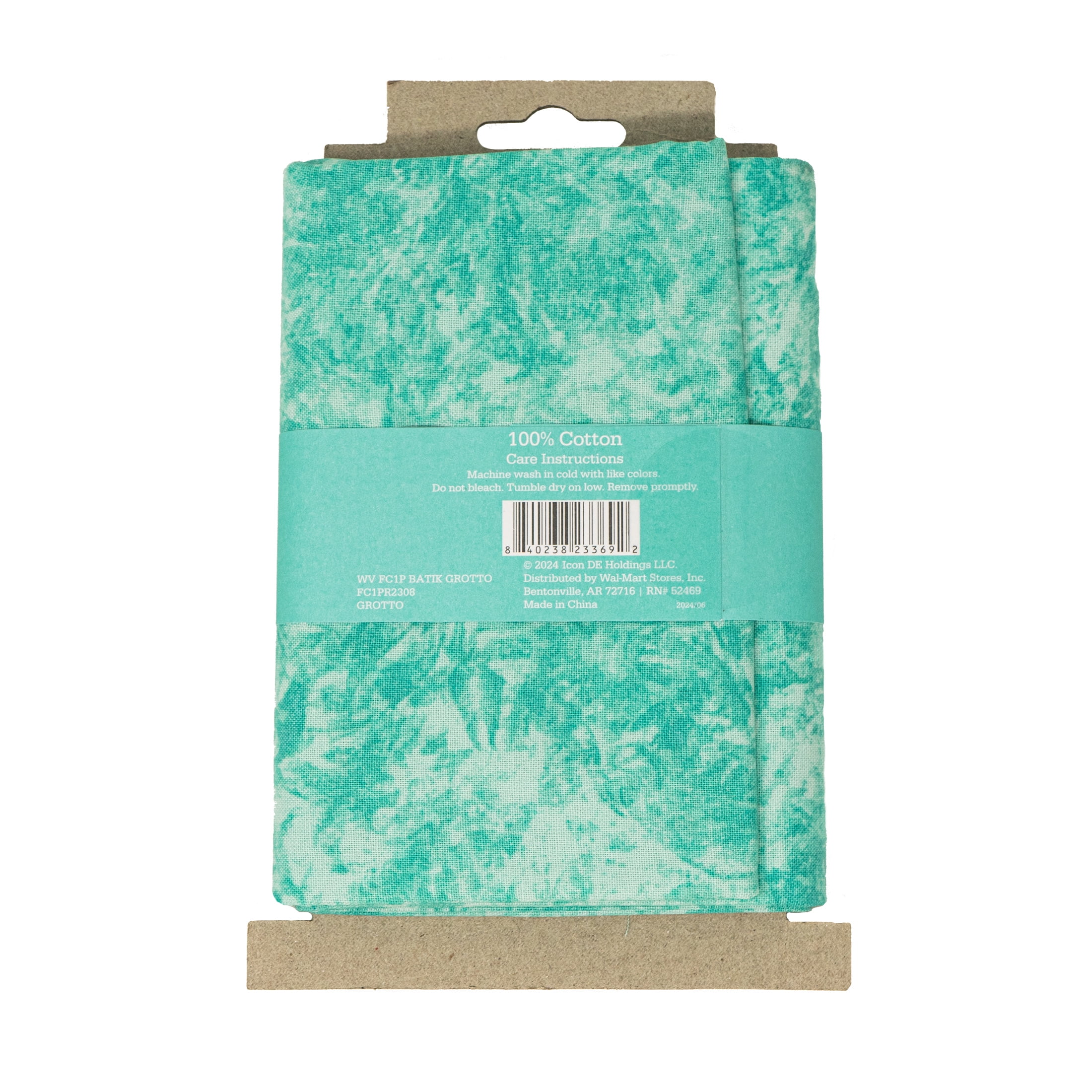 (4 pack) Waverly Inspirations 1 Yard Cut 100% Cotton Prints Fabric, Batik Aqua, 44" Wide for Quilting & Sewing