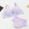 thumbnail image 5 of Aofany Underwear Sets for Women with Panties Lightly Summer Comfortable Matching Scallop Bra and Panty Set Underwire Bralettes Push Up T Shirt Bra and Panty, 5 of 8