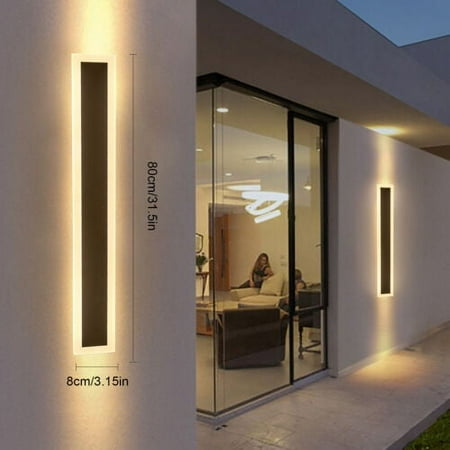 

LED Wall Light 80cm Waterproof Outdoor Modern Lamp Exterior Lights Long Strip US