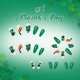 thumbnail image 4 of 24 uñas postizas con diseño de armadura brillante blanca y verde de San Patricio, 4 of 9