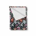 thumbnail image 2 of Floral Soft Flannel Fleece Throw Blanket, Pattern with Watercolored Tropical Lilies in Full Blossom Hawaiian Aloha Fashion, Cozy Plush for Indoor and Outdoor Use, 60" x 80", Multicolor, by Ambesonne, 2 of 6