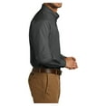 thumbnail image 3 of Mens Long Sleeve Professional Uniform Carefree Cotton/Polyester Poplin Shirt Graphite 4X-Large, 3 of 6