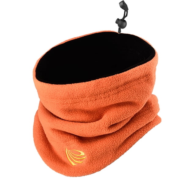 Eigraketly Polaina de cuello de terciopelo de felpa para deportes al aire libre de invierno, hombres y mujeres, fácil de llevar, media mascarilla Ropa Deportiva, Zapatos naranja negro