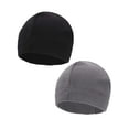 thumbnail image 2 of Gustave 2 Pack Winter Fleece Skull Cap Beanie for Men Women Windproof Watch Caps Warm Thick Helmet Liner Beanies Hat for Outdoor Hiking Skiing Cycling Running "Black/ Gray", 2 of 8
