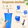 thumbnail image 3 of Vasos Reutilizables de Plástico con Tapas y Popotes, 710 ml - Vasos con Purpurina para Fiestas, Bodas, Reuniones, Oficina y Regalo, 3 of 4