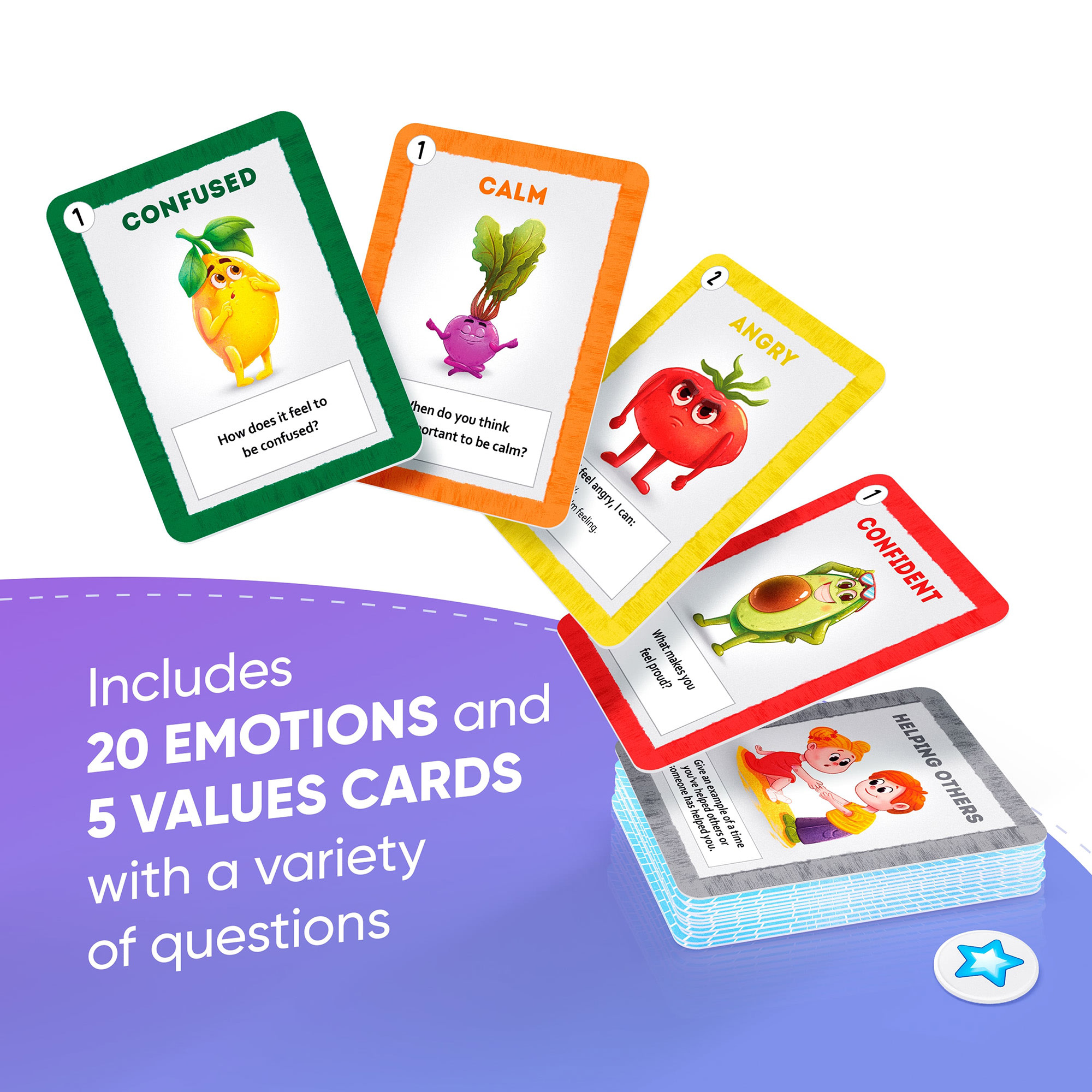 Emotions Flash Cards to Help Develop Social Skills, 2-8 Players