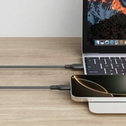 onn 10ft USB-A to USB-C Soft-touch Braided Charging Cable, USB IF Certified, Black