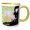 Yellow/White, variant on 3drose, Image of Massachusetts Map with Cities and Roads in Vivid Colors, 11oz Two-tone Black Mug