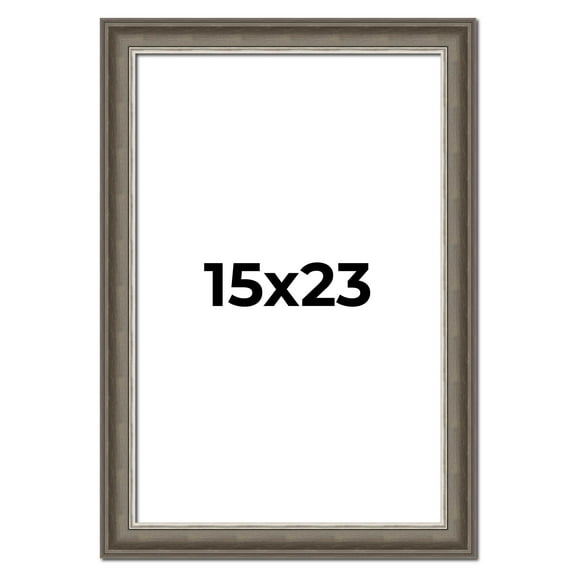 15x23 Frame Brown Solid Wood Picture Frame | 1.75 Inch Moulding Width | Austin Frame Complete with