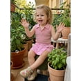 thumbnail image 5 of BemeyourBBs Toddler Baby Girl Summer Clothes Little Baby Girl Summer Outfits Ribbed Knit Turn Down Collar Sleeveless Tank Vest Tops Bowknot Print Skort Shorts Skirt Set, 5 of 9