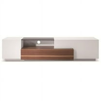 J & M Furniture 17872 TV Stand 015 in Walnut & White High Gloss