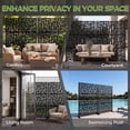 thumbnail image 5 of FOOWIN Outdoor Metal Privacy Screen Galvanized Decorative Screen Set of 2, Black, 5 of 9