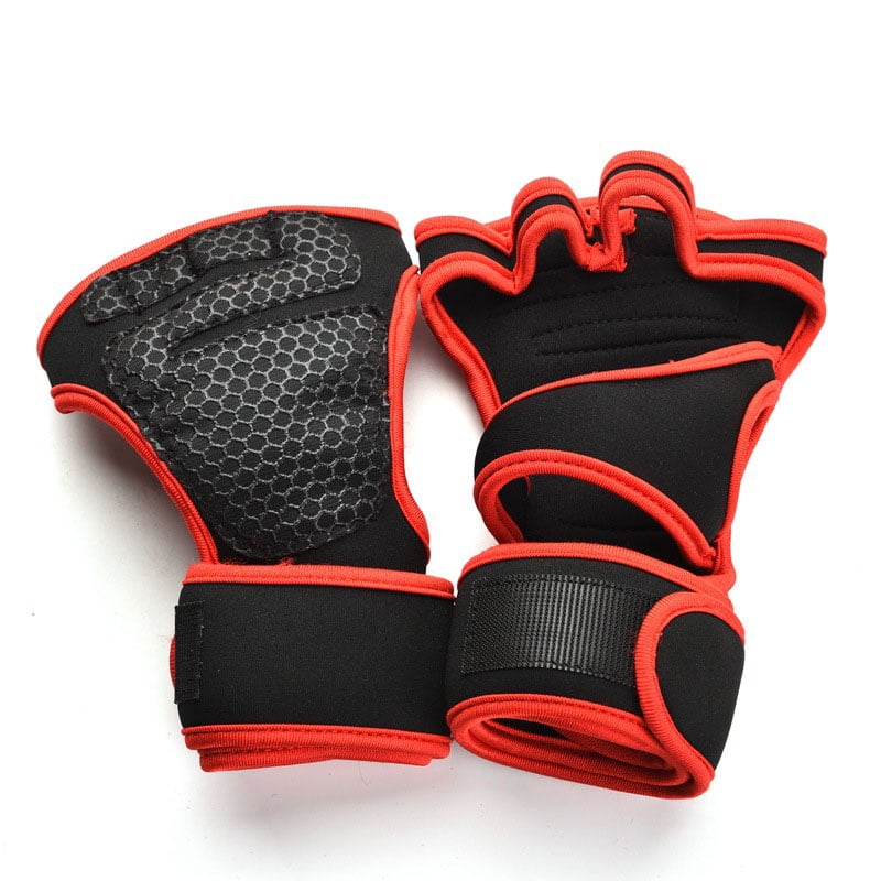 SUPERGRIP BACKLESS CROSSFIT WEIGHT LIFTING FITNESS GYM GLOVES WITH WRIST SUPPORT 