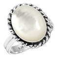 thumbnail image 1 of 925 Sterling Silver Ring For Women - Girls White Genuine Mother Of Pearl Gemstone Silver Ring Size 5.5 April Birthstone Silver Ring Size 5.5 Thanksgiving Gift For Women 925 Silver Gemstone Jewelry, 1 of 5