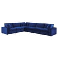 thumbnail image 2 of Modway Commix Down Filled Overstuffed Performance Velvet 6-Piece Sectional Sofa in Navy, 2 of 10