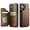 Brown, variant on For iPhone 16 Case with Card Holder, Wallet Case for Women Men with RFID Blocking, Durable Leather Kickstand Magnetic Clasp Shockproof for iPhone 16