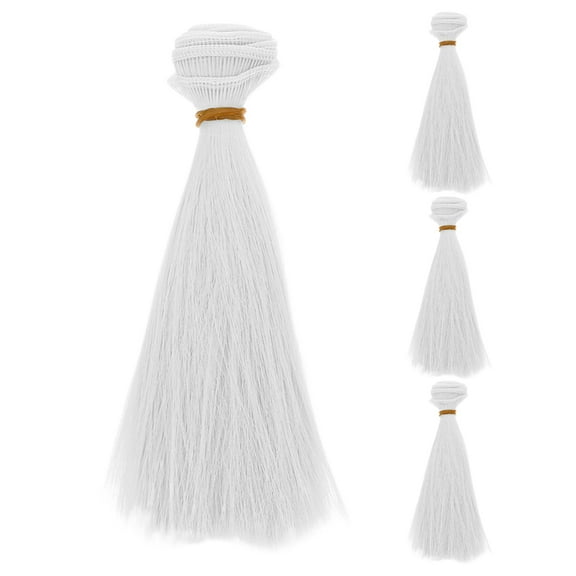 REACHISE 4pcs Doll Hair Wefts Straight Wig Decoration Wig For Crafts Doll Hair Accessories Straight Dolls Hair Wig Decorative Doll Hair