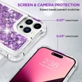 thumbnail image 5 of iPhone 14 Pro Max Case for Women Girls Liquid Glitter Case,[ with Two Screen Protectors ] Cute Sparkly Clear Shiny Bling Sparkle Phone Cases for iPhone 14 Pro Max Case Clear,Purple, 5 of 12