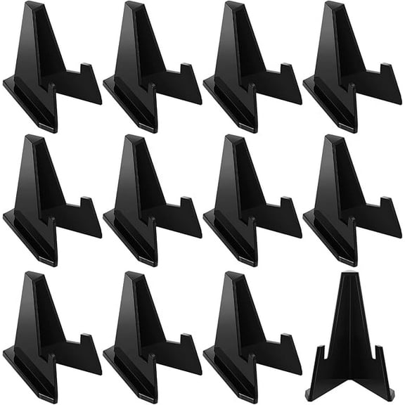 12 Packs Card Display Stand 2.24" Acrylic Easel Stands Mini Coin Picture Display Easel Holder Baseball Sports Card Trading Graded Holder for Challenge Coin Photo Frame Medal Watch PSA