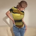thumbnail image 3 of Saiise Motif Vipère à Lèvres Jaunes et Blanches, Grenouillère à Manches Courtes pour Femmes, Pyjama à Col Rond, Justaucorps Extensible avec Fermeture à Pression - Très Grand, 3 of 7