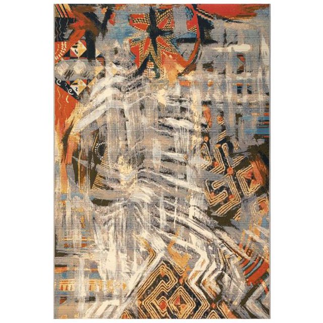 Trans-Ocean Importe MNA45805847 39 x 59 Po Liora Manne Marina Contempo Tapis Rectangle Tissé à la Machine Intérieure et Extérieure - Gris