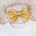 thumbnail image 5 of Gyratedream Toddler Baby Girls Skirt Outfit Knit Ribbed Shirt Tops Skirt Headband Set 3Pcs Little Girl Fall Winter Clothes, 5 of 6